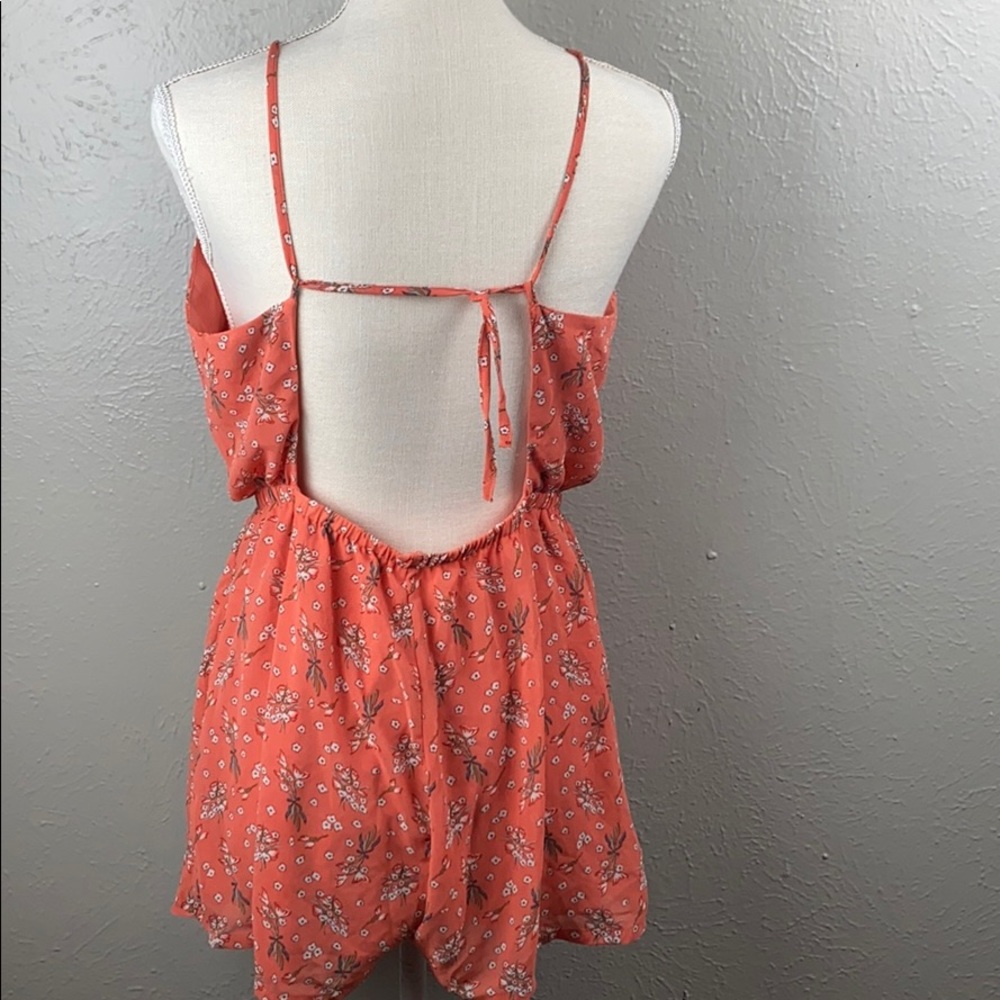 Aqua Floral Romper - Picture 5 of 5